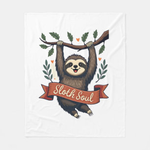 Vintage Sloth Lover Retro Cute Hanging Sloth Shirt Fleece Blanket