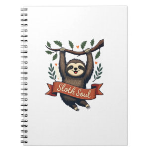 Vintage Sloth Lover Retro Cute Hanging Sloth Shirt Notebook