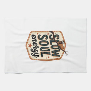 Vintage Sloth Quote Shirt Calm Mood Graphic 2 Kitchen Towel