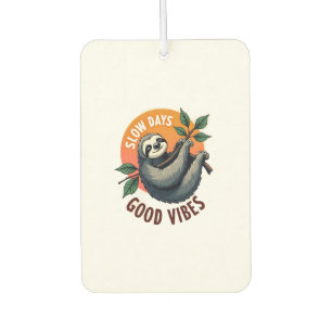 Vintage Sloth Quote Take Life Slow Retro Art 2 Air Freshener
