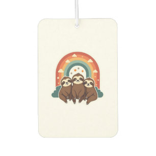Vintage Sloth Rainbow Retro Cute Animal Art 2 Air Freshener