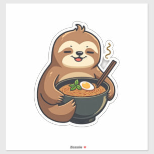 Vintage Sloth Ramen Noodle Lover Art 2