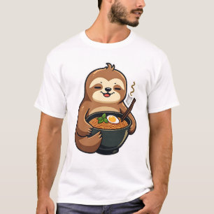 Vintage Sloth Ramen Noodle Lover Art 2 T-Shirt