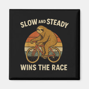 Vintage Sloth Riding Bike Funny Retro Cycling  Magnet
