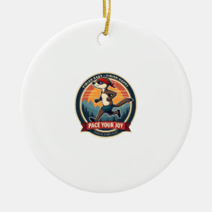 Vintage Sloth Runner Funny Race Day Graphic 2 Ceramic Ornament