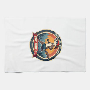 Vintage Sloth Runner Funny Race Day Graphic 2 Kitchen Towel