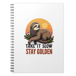 Vintage Sloth Shirt Slow Days Strong Vibes 2 Notebook