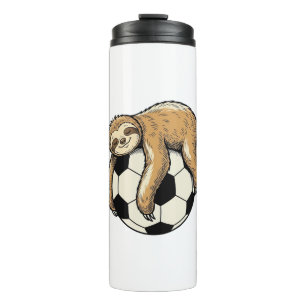 Vintage Sloth Soccer Ball Cute Animal Shirt Design Thermal Tumbler