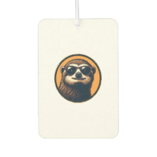 Vintage Sloth Sunglasses Retro Badge Art 2 Air Freshener