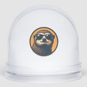 Vintage Sloth Sunglasses Retro Badge Art 2 Snowglobe