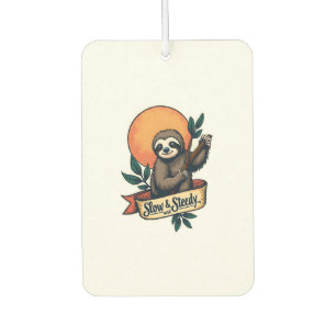 Vintage Sloth T-Shirt Slow and Steady Humor Design Air Freshener