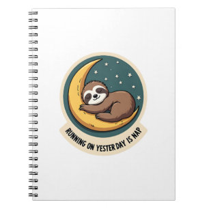 Vintage Sloth Tired Quote Funny Retro Animal Desig Notebook