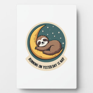 Vintage Sloth Tired Quote Funny Retro Animal Desig Plaque