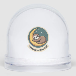 Vintage Sloth Tired Quote Funny Retro Animal Desig Snowglobe