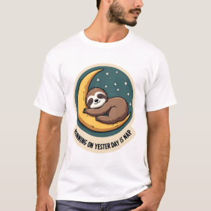 Vintage Sloth Tired Quote Funny Retro Animal Desig T-Shirt