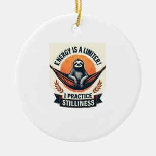 Vintage Sloth Turtle Rider Retro Vector Art 2 Ceramic Ornament