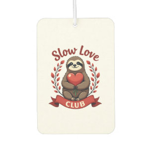 Vintage Sloth Valentine Cute Heart Hands Art 2 Air Freshener