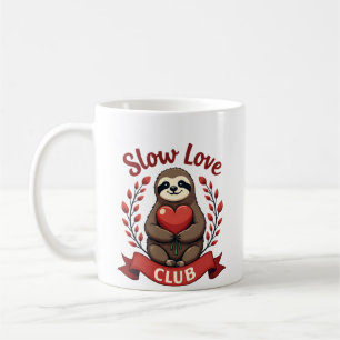 Vintage Sloth Valentine Cute Heart Hands Art 2 Coffee Mug