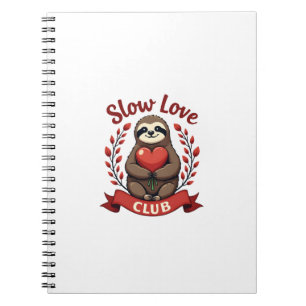 Vintage Sloth Valentine Cute Heart Hands Art 2 Notebook