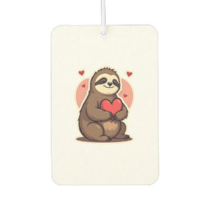 Vintage Sloth Valentine Cute Retro Love Design 2 Air Freshener