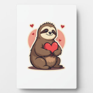 Vintage Sloth Valentine Cute Retro Love Design 2 Plaque