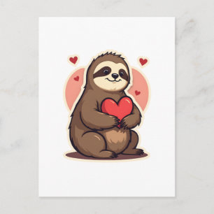 Vintage Sloth Valentine Cute Retro Love Design 2 Postcard