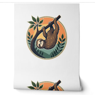 Vintage Sloth Vector Retro Wildlife Badge 2 Wallpaper