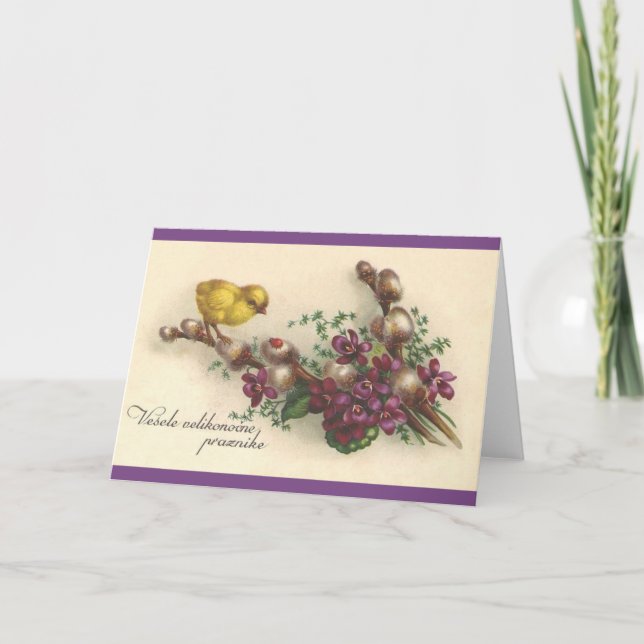 Vintage Slovenian Easter Greeting Card (Front)