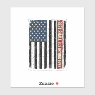 Vintage Small Bus Driver Flag Shirt Design_1