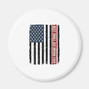 Vintage Small Bus Driver Flag Shirt Design_1 Magnet