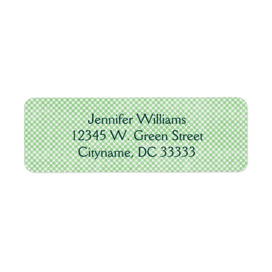 Vintage Small Green and White Dots Personalized Return Address Label