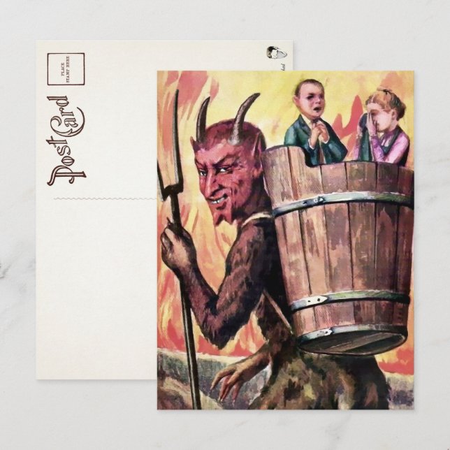 Vintage Smiling Krampus Postcard  (Front/Back)