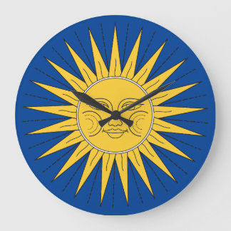 Vintage Smiling Sun Large Clock