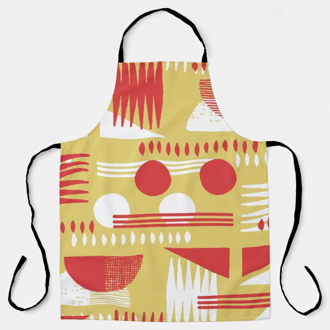 vintage smokeless abstract geometric modern style  apron (Front)