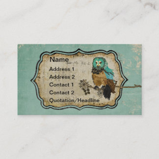 Vintage Smokey Rose Owl Business Card/Tags Card