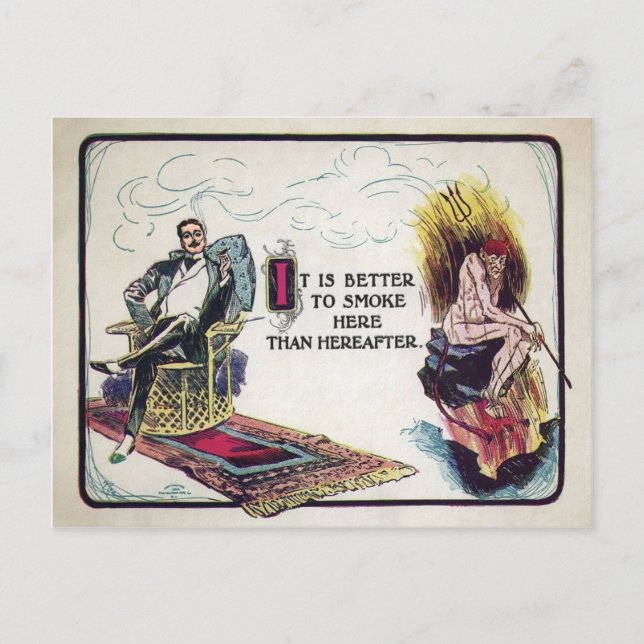Vintage Smoking Ad Postcard (Front)