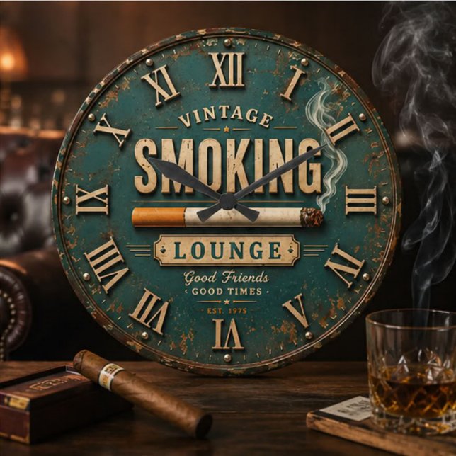 Vintage Smoking Lounge Large Clock (Creator Uploaded)