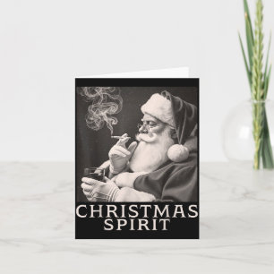 Vintage Smoking Santa Claus Christmas Funny Srit C Card