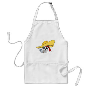 Vintage Smoking Skull with Hat Tattoo Art Standard Apron
