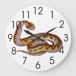Vintage Snake Illustration Large Clock