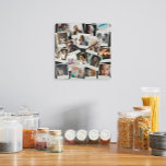 Vintage Snapshots Photo Square Wall Clock<br><div class="desc">Customize with your Instagram photos or other small photos and arrange/crop within frames,  or move them wherever you want. Background colour is customizable.</div>