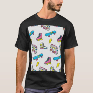 Vintage Sneakers Radio Skateboard Theme T-Shirt