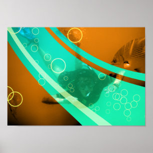 vintage snorkeler poster