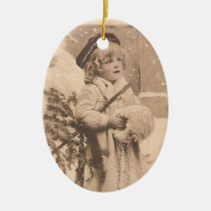 vintage snow girl ornament