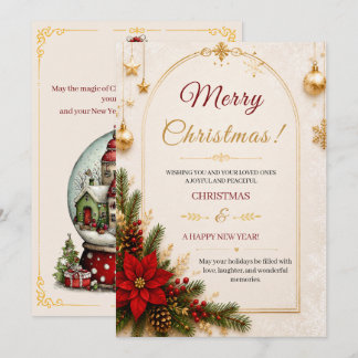Vintage Snow Globe Christmas Card