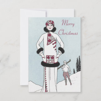 Vintage Snow Queen Christmas Card