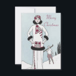 Vintage Snow Queen Christmas Card<br><div class="desc">Personalized Christmas cards,  featuring a stunning vintage ski scene in elegant Art Deco style. These cards are perfect for adding a touch of nostalgia and sophistication to your holiday greetings.

Reworked form a George Barbier illustration.</div>