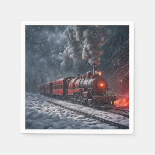 Vintage Snow Train Napkin