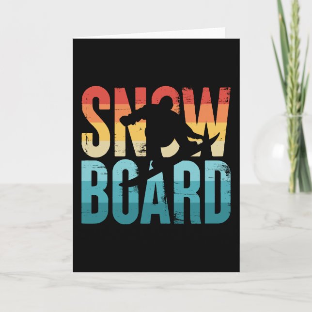 Vintage Snowboard Gift for Snowboarder Card (Front)