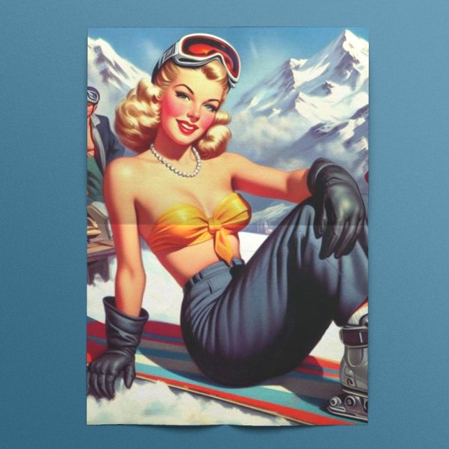 Vintage Snowboard Pin-up Tissue Paper (Creator Uploaded)